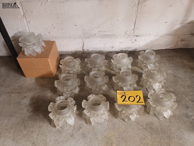 Lot 202 - glazen lampenkapjes. 13 stuks - afbeelding 1 van  4
