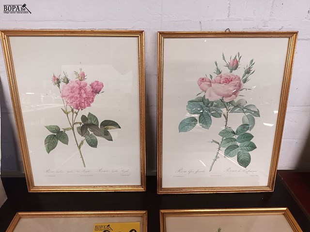 Lot 202 - kaders met bloemen. 4 stuks - afbeelding 3 van  4