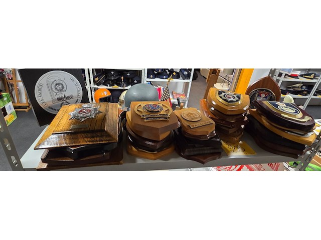 Lot 203 - aandenkens op houten paneel ong 29 stuks - afbeelding 1 van  6