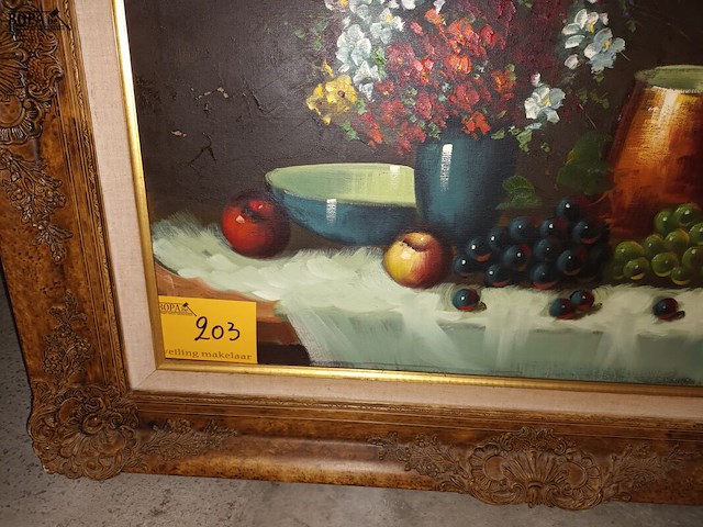 Lot 203 - schilderij in kader. gesigneerd - afbeelding 2 van  5