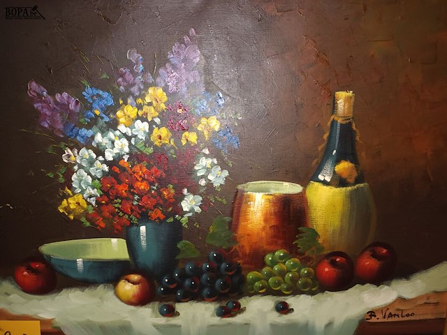 Lot 203 - schilderij in kader. gesigneerd - afbeelding 3 van  5