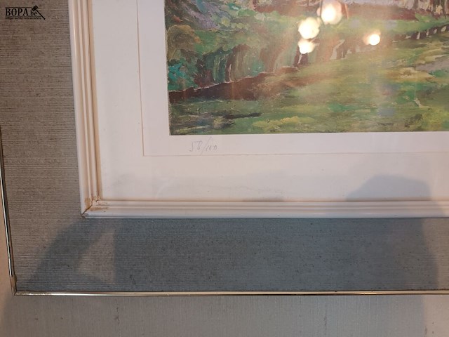 Lot 205 - kader kasteel met vijver - afbeelding 3 van  4