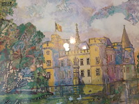 Lot 205 - kader kasteel met vijver - afbeelding 4 van  4