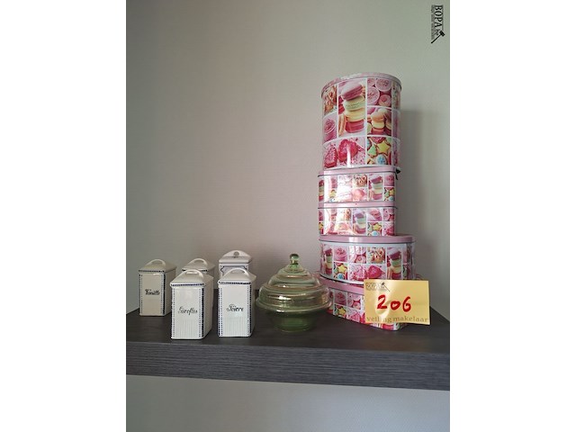 Lot 206 - voorraadpotten en dozen. 10 stuks - afbeelding 1 van  1