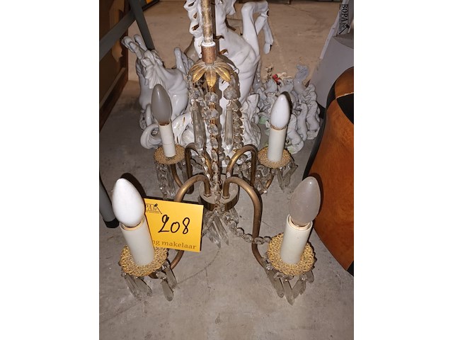 Lot 208 - luchter 4 armen - afbeelding 1 van  3