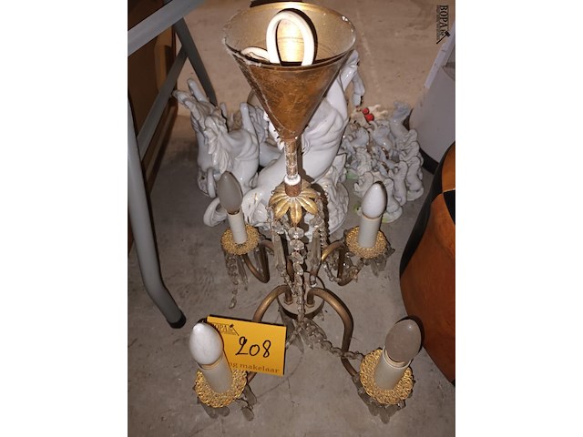 Lot 208 - luchter 4 armen - afbeelding 2 van  3