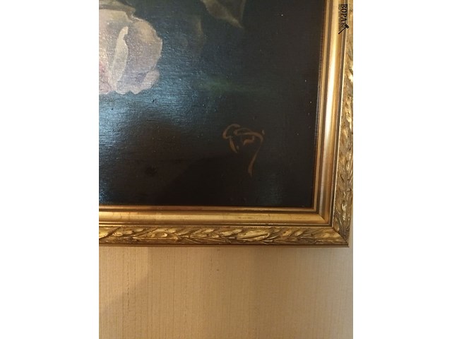 Lot 208 - schilderij vaas met bloemen - afbeelding 3 van  3