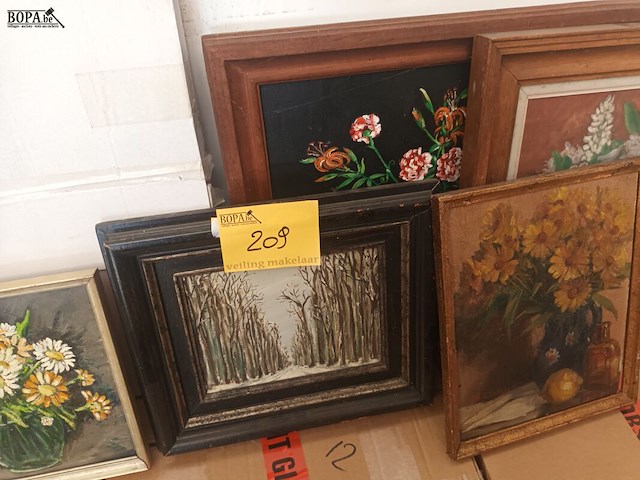 Lot 209 - schilderijen. 6 stuks - afbeelding 5 van  5