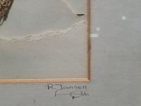 Lot 21 - kunstwerk in reliëf van gedroogde planten in goudkleurige al - afbeelding 3 van  4