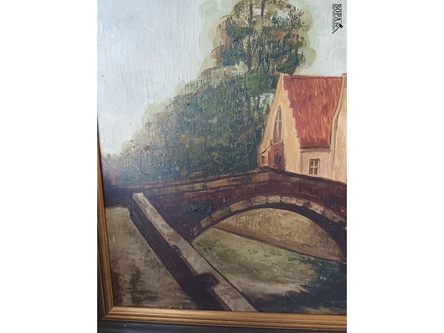 Lot 21 - schilderij brugge - afbeelding 3 van  4