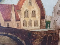 Lot 21 - schilderij brugge - afbeelding 4 van  4