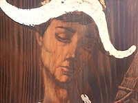 Lot 21 - schilderij harlekijn op hout - afbeelding 2 van  4