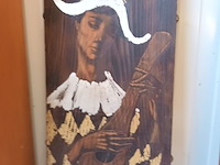 Lot 21 - schilderij harlekijn op hout - afbeelding 3 van  4