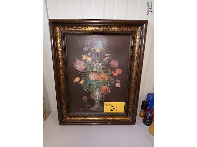 Lot 21 - schilderij met bloemen - afbeelding 1 van  3