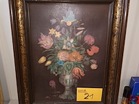 Lot 21 - schilderij met bloemen