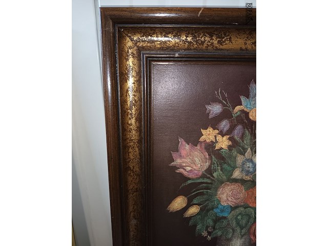 Lot 21 - schilderij met bloemen - afbeelding 3 van  3