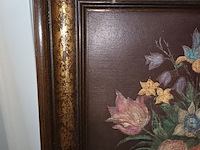 Lot 21 - schilderij met bloemen - afbeelding 3 van  3