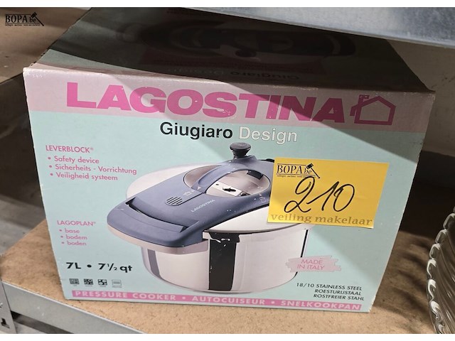 Lot 210 - snelkookpot lagostina, nieuw in doos - afbeelding 1 van  4