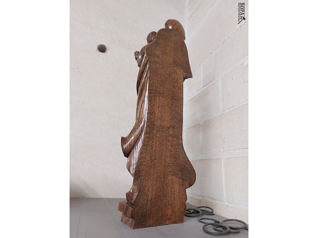 Lot 211 - houten beeld maria en jezus - afbeelding 2 van  2