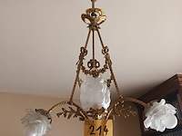 Lot 214 - antieke koperen luster - afbeelding 1 van  4