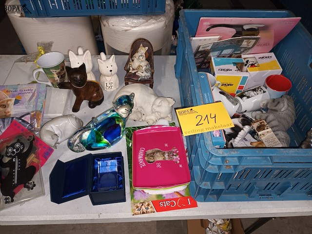 Lot 214 - decoratie met poezen - afbeelding 1 van  6