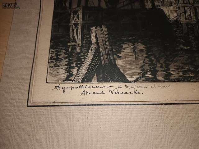 Lot 217 - oude tekeningen. 2 stuks - afbeelding 3 van  5