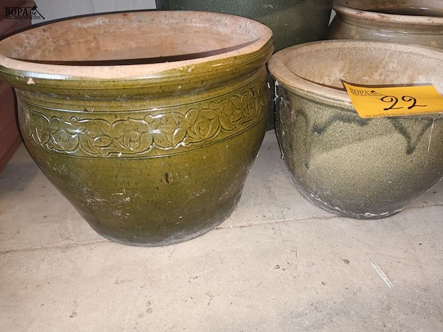 Lot 22 - bloempotten aardewerk. 6 stuks - afbeelding 3 van  4