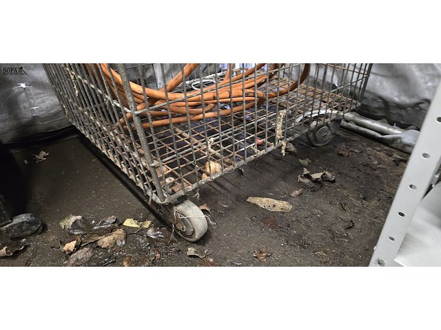 Lot 22 - metalen draadkooi op wielen - afbeelding 2 van  3