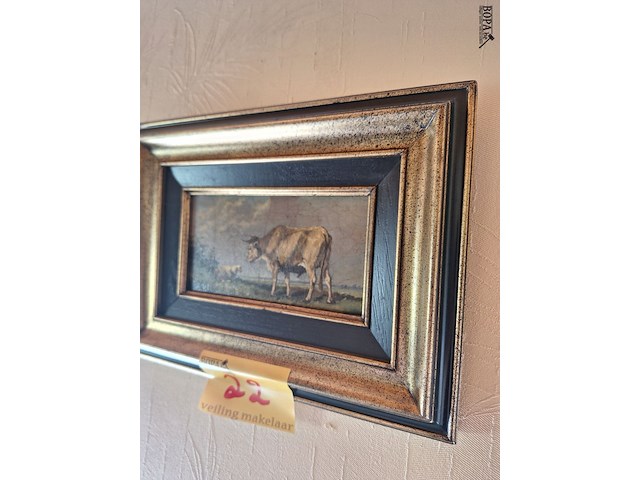 Lot 22 - schilderijen boerderijdieren. 2 stuks - afbeelding 2 van  4
