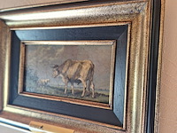 Lot 22 - schilderijen boerderijdieren. 2 stuks - afbeelding 2 van  4