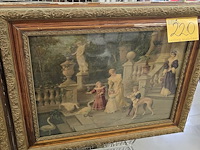 Lot 220 - kaders met tafereel achter glas, 2 stuks - afbeelding 3 van  3
