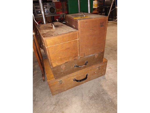 Lot 222 - houten materiaalkoffers. 4 stuks - afbeelding 2 van  4