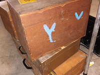 Lot 222 - houten materiaalkoffers. 4 stuks - afbeelding 4 van  4