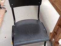 Lot 222 - retro look zwarte schoolstoelen. 21 stuks - afbeelding 2 van  3