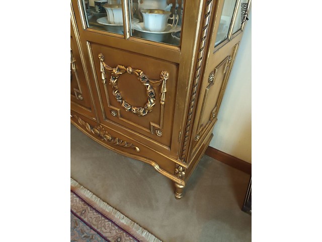 Lot 223 - antieke vergulde vitrine kast - afbeelding 5 van  5
