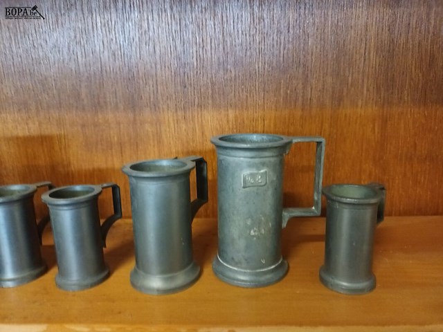 Lot 225 - kannetjes in tin. 7 stuks - afbeelding 2 van  4