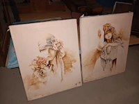Lot 227 - schilderij op doek. 3 stuks