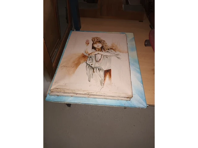 Lot 227 - schilderij op doek. 3 stuks - afbeelding 5 van  5