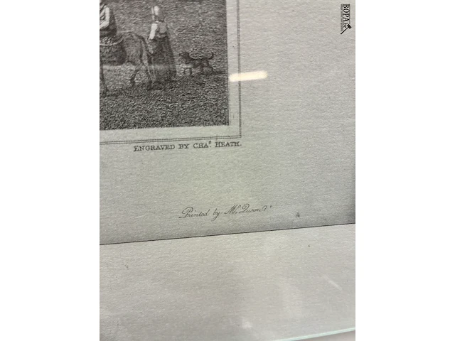Lot 23 - antieke staalgravure van grote markt ieper - get. - afbeelding 2 van  3