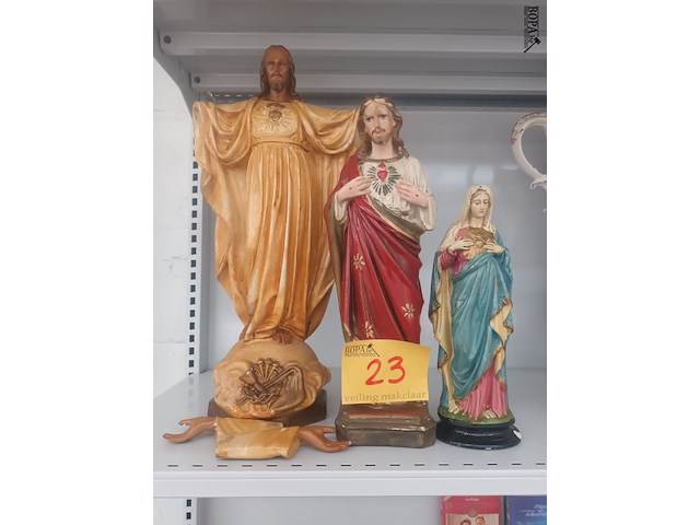 Lot 23 - heiligenbeeld. 3 stuks - afbeelding 1 van  5