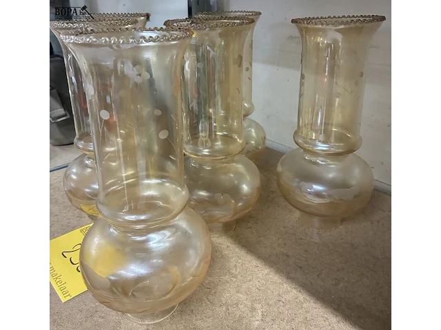 Lot 230 - retro glazen opzetstukken luster - 6 stuks - afbeelding 2 van  2