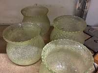 Lot 231 - retro glazen opzetstukken luster - 4 stuks