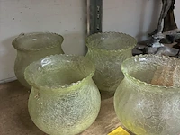 Lot 231 - retro glazen opzetstukken luster - 4 stuks - afbeelding 2 van  2