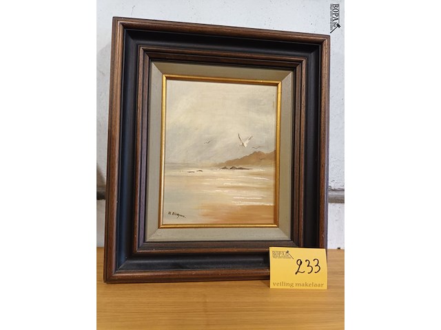 Lot 233 - schilderij in kader. gesigneerd - afbeelding 1 van  4