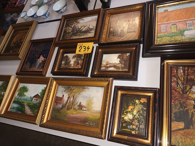 Lot 234 - kaders en schilderijen. 12 stuks - afbeelding 1 van  6