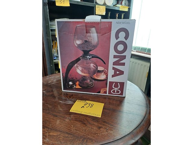 Lot 238 - vintage cona sifonkoffiezetapparaat sinze c - nieuw - collec - afbeelding 2 van  2