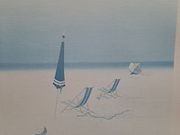 Lot 24 - afdruk 'dimache a la plage' c. giordani 56*76 - afbeelding 3 van  3