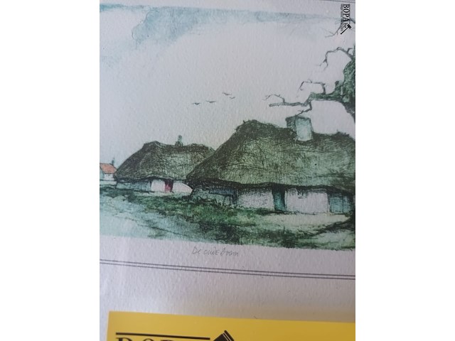 Lot 24 - schilderij hoeve. 2 stuks - afbeelding 2 van  4
