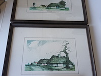 Lot 24 - schilderij hoeve. 2 stuks - afbeelding 4 van  4