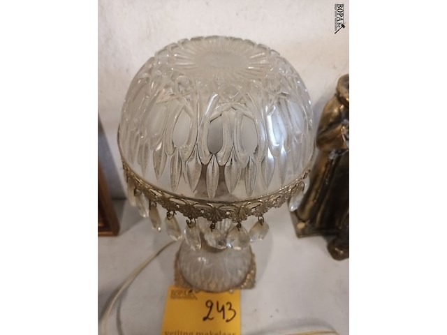 Lot 243 - tafellamp in glas en messing - afbeelding 2 van  3